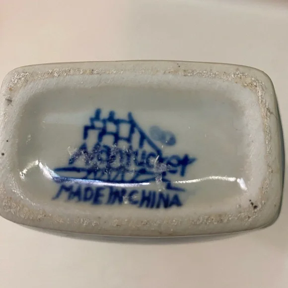 Vintage Blue boat vase - Picture 4 of 4